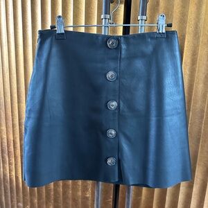 Reformation leather mini skirt